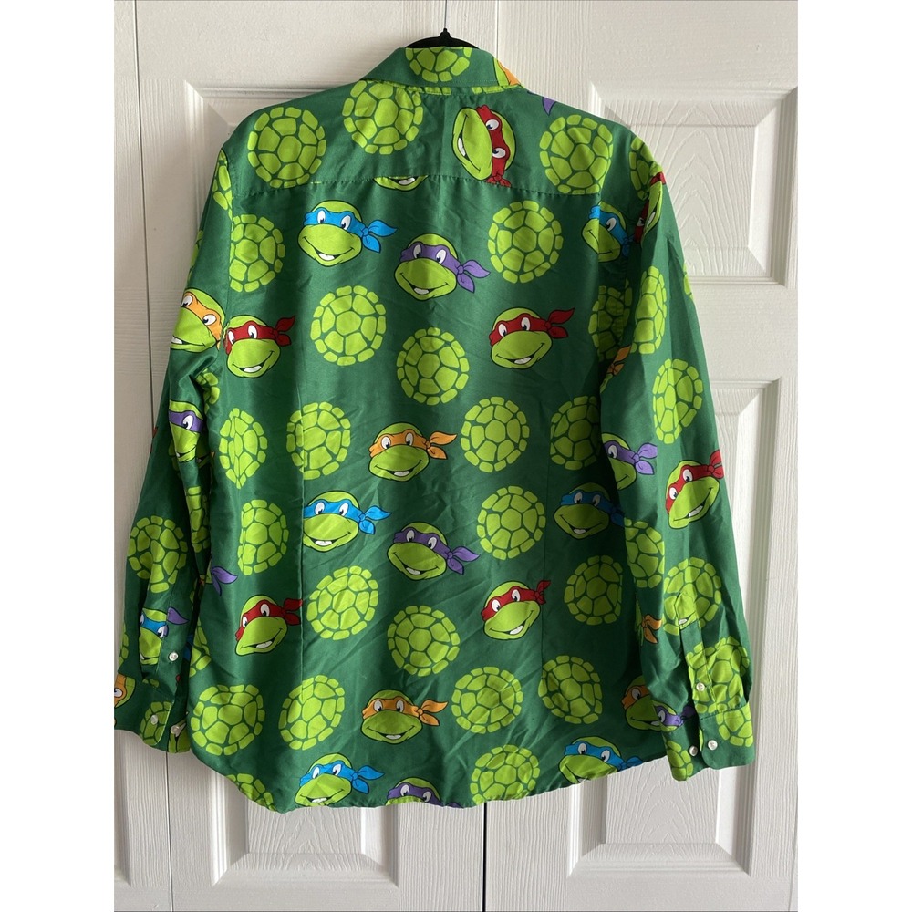 Suitmeister Mens XL Green Ninja Turtles Long Sleeve Dress Shirt - Picture 5 of 5